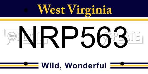 NRP563 West Virginia License Plate
