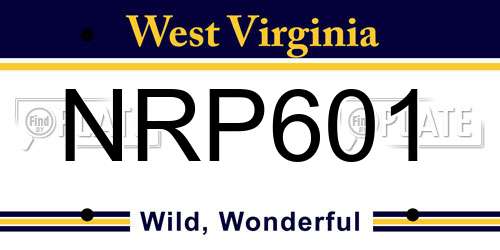 NRP601 West Virginia License Plate