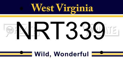 NRT339 West Virginia License Plate