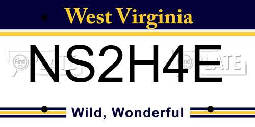 NS2H4E West Virginia License Plate