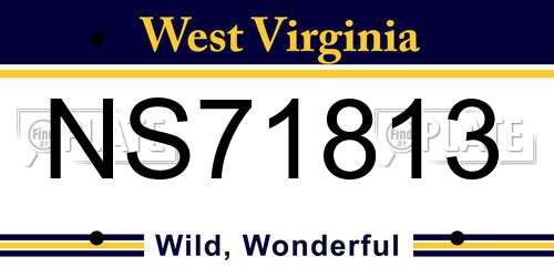 NS71813 West Virginia License Plate
