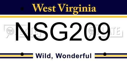 NSG209 West Virginia License Plate