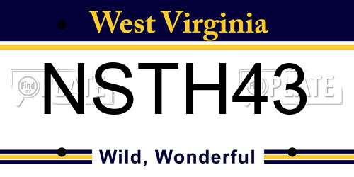 NSTH43 West Virginia License Plate