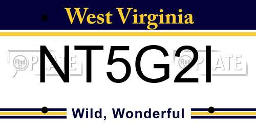 NT5G2I West Virginia License Plate
