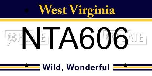 NTA606 West Virginia License Plate