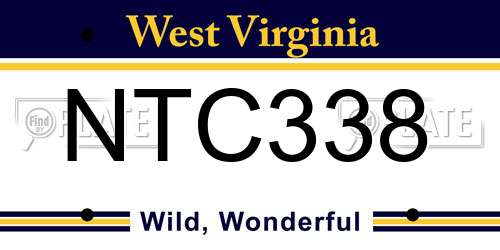 NTC338 West Virginia License Plate