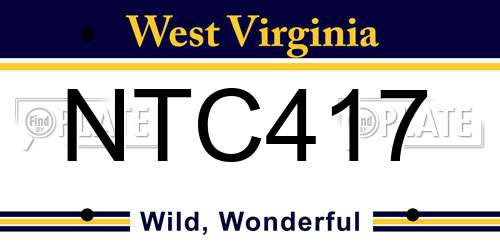 NTC417 West Virginia License Plate