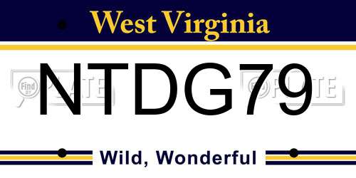 NTDG79 West Virginia License Plate