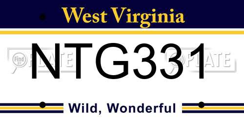 NTG331 West Virginia License Plate