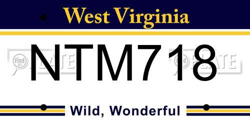 NTM718 West Virginia License Plate