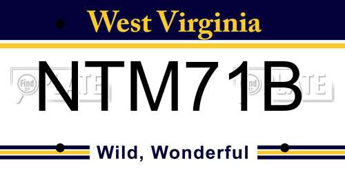 NTM71B West Virginia License Plate