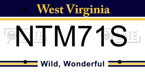 NTM71S West Virginia License Plate