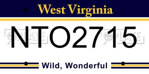 NTO2715 West Virginia License Plate