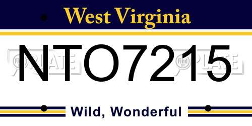 NTO7215 West Virginia License Plate