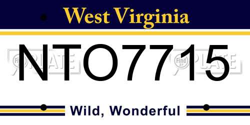NTO7715 West Virginia License Plate