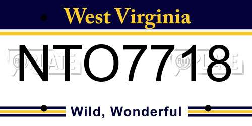 NTO7718 West Virginia License Plate