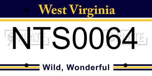 NTS0064 West Virginia License Plate