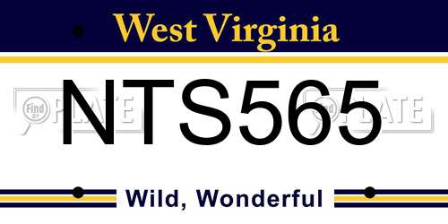 NTS565 West Virginia License Plate