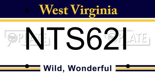 NTS62I West Virginia License Plate