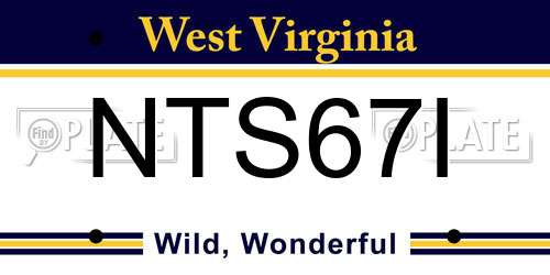 NTS67I West Virginia License Plate