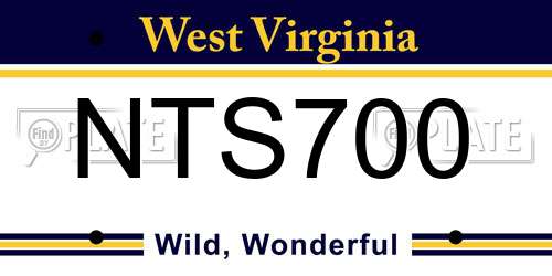 NTS700 West Virginia License Plate