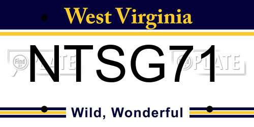NTSG71 West Virginia License Plate