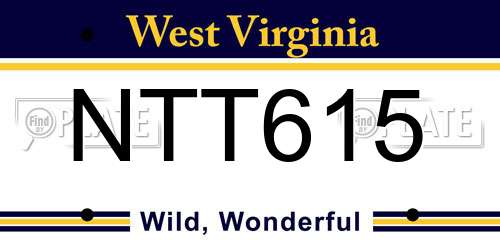 NTT615 West Virginia License Plate