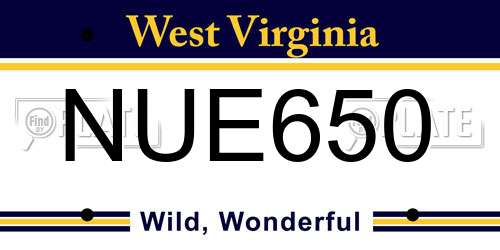 NUE650 West Virginia License Plate
