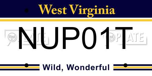 NUP01T West Virginia License Plate