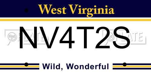 NV4T2S West Virginia License Plate