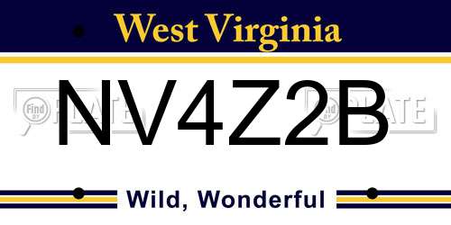 NV4Z2B West Virginia License Plate