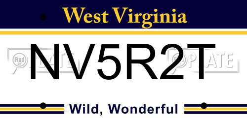 NV5R2T West Virginia License Plate