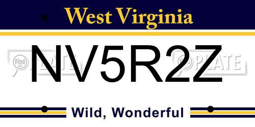 NV5R2Z West Virginia License Plate