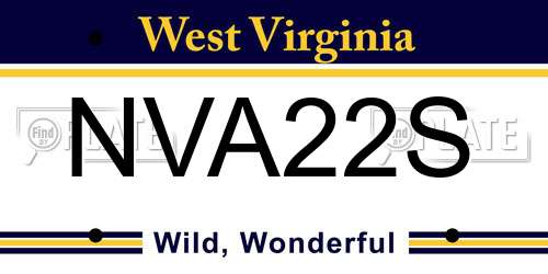 NVA22S West Virginia License Plate