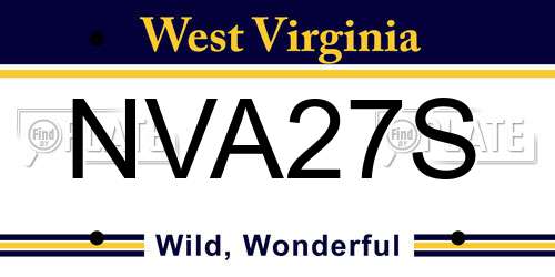 NVA27S West Virginia License Plate