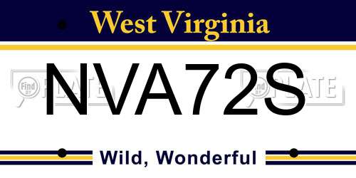 NVA72S West Virginia License Plate