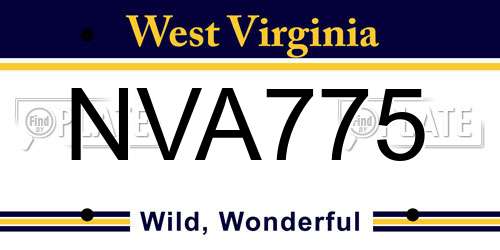 NVA775 West Virginia License Plate