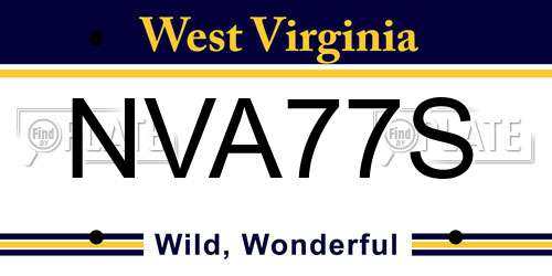 NVA77S West Virginia License Plate