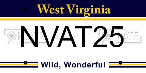 NVAT25 West Virginia License Plate