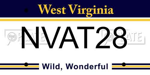 NVAT28 West Virginia License Plate