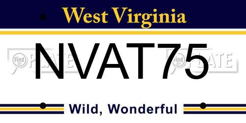 NVAT75 West Virginia License Plate