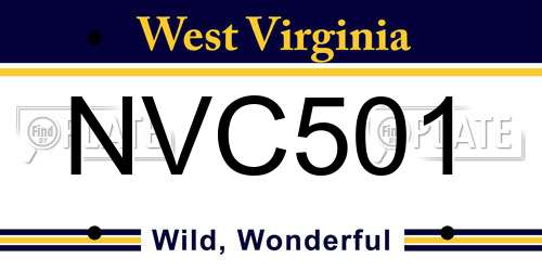 NVC501 West Virginia License Plate