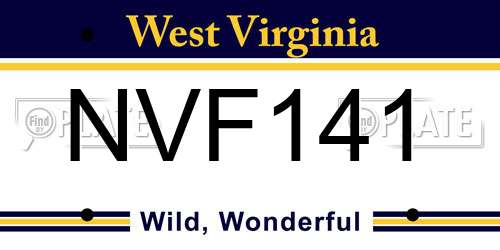 NVF141 West Virginia License Plate