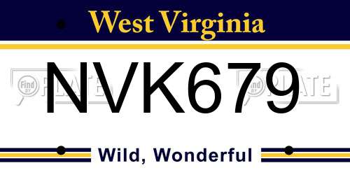 NVK679 West Virginia License Plate