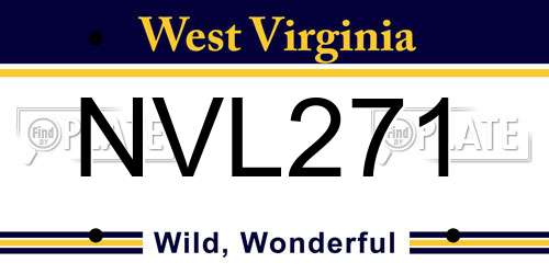NVL271 West Virginia License Plate