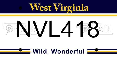 NVL418 West Virginia License Plate