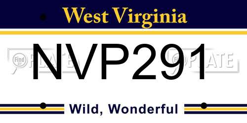 NVP291 West Virginia License Plate
