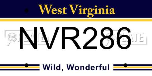 NVR286 West Virginia License Plate