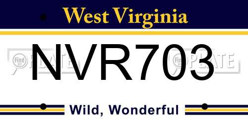 NVR703 West Virginia License Plate