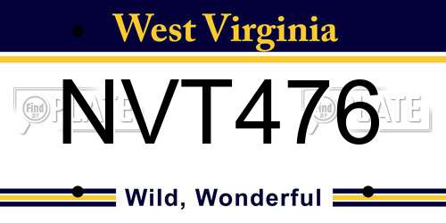NVT476 West Virginia License Plate